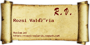 Rozsi Valéria névjegykártya